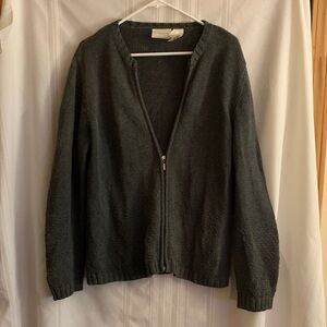 Liz Claiborne Dark Gray Zip Cardigan
